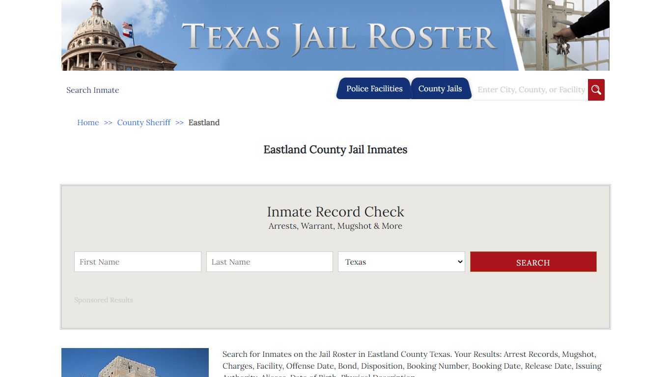 Eastland County Jail Inmates - Jail Roster Search