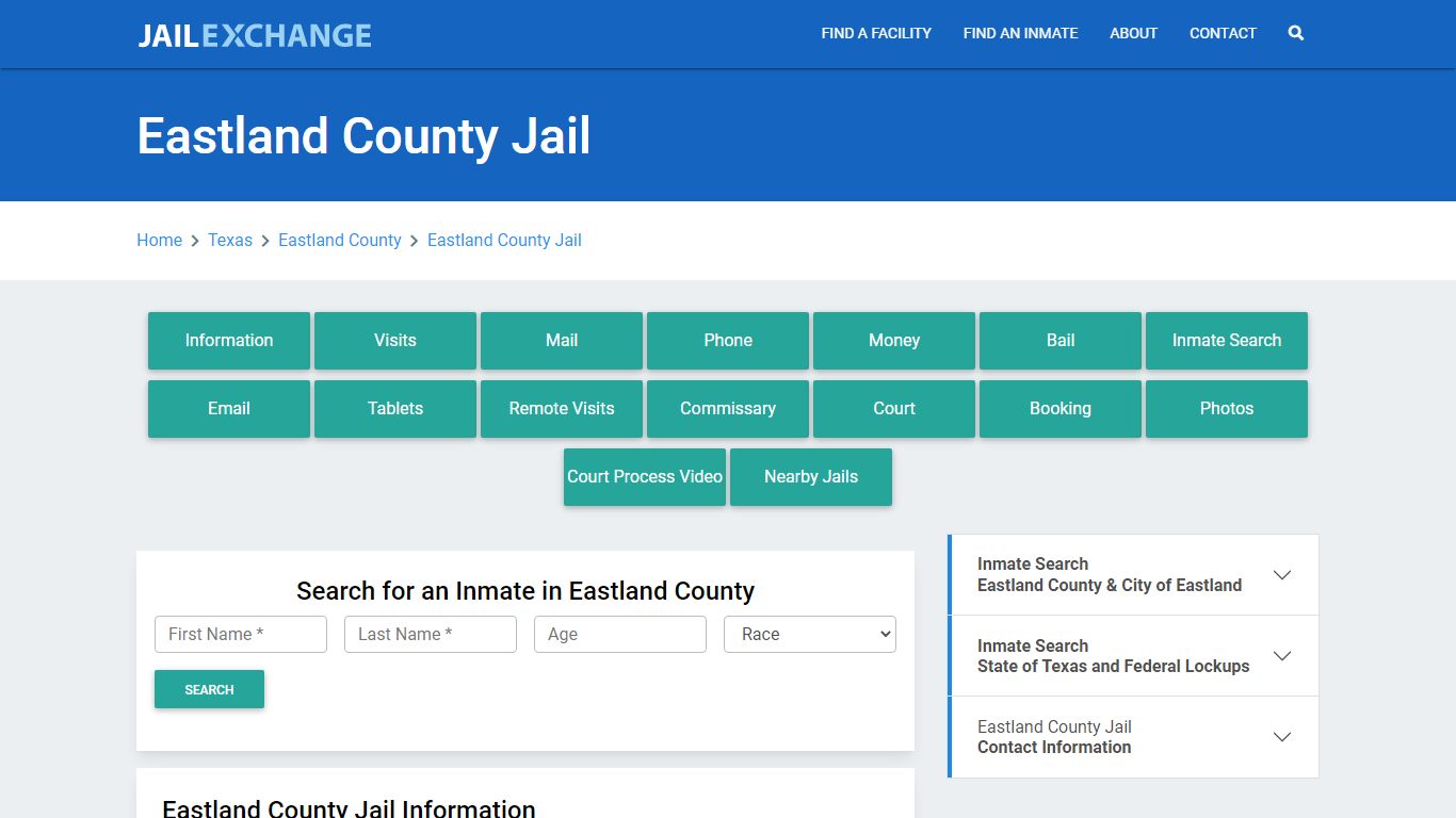 Eastland County Jail Roster Lookup, TX, Inmate Search