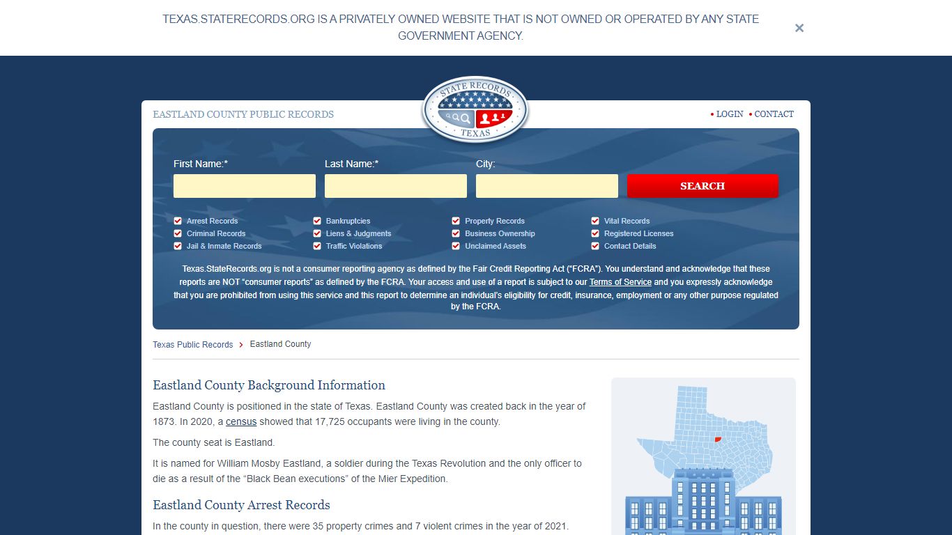 Eastland County records - Court, Public, and Arrest - StateRecords.org